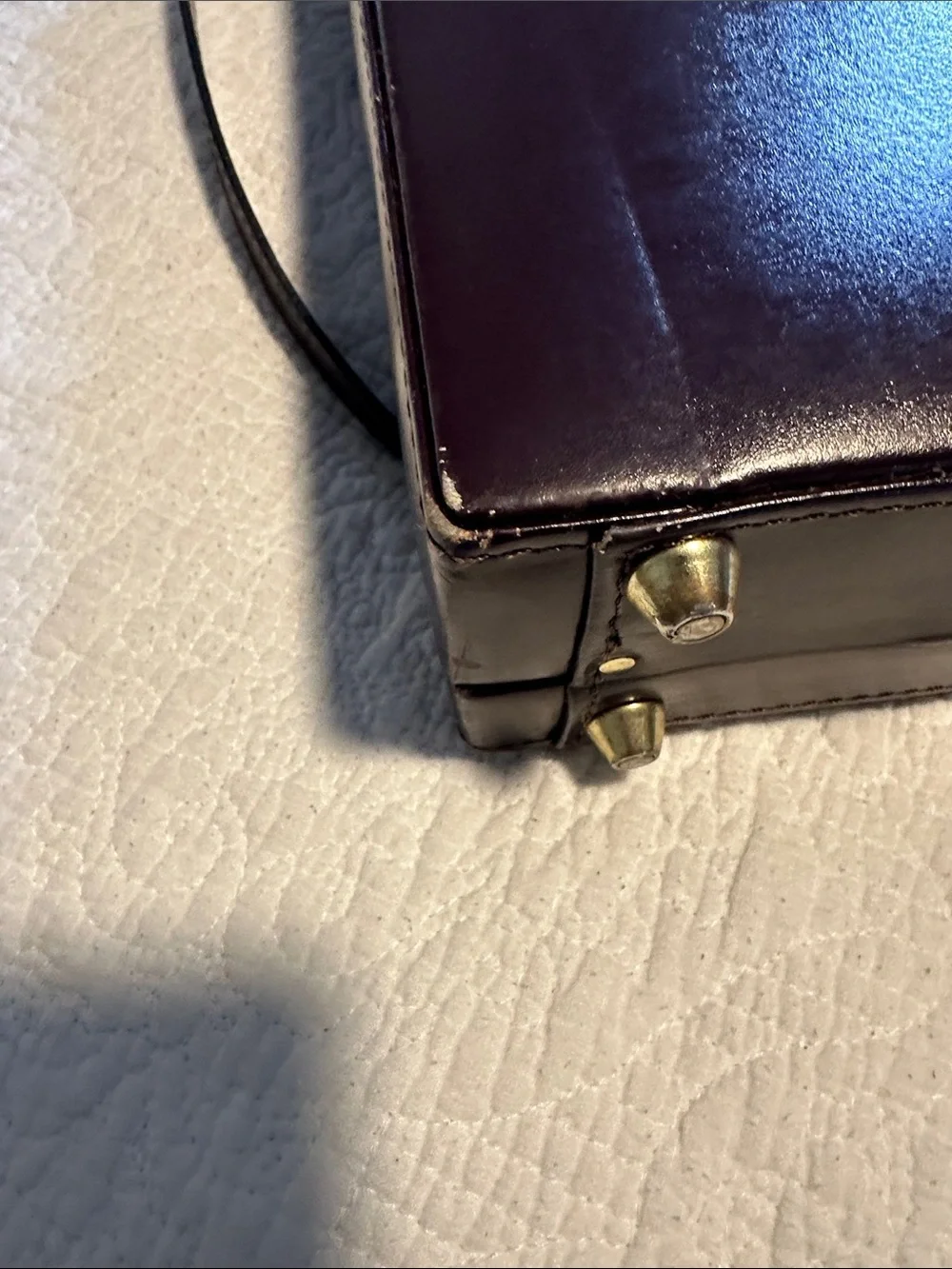 Heritage Black Leather Briefcase with Croc-Embossed Center